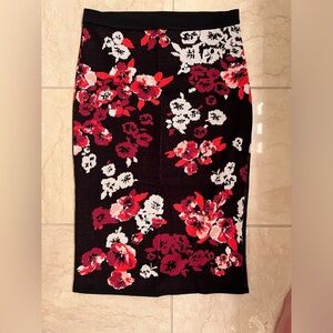 Ann Taylor XS floral knit a-line skirt